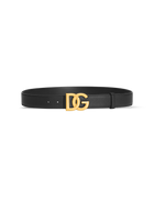 Logo buckle calfskin belt
