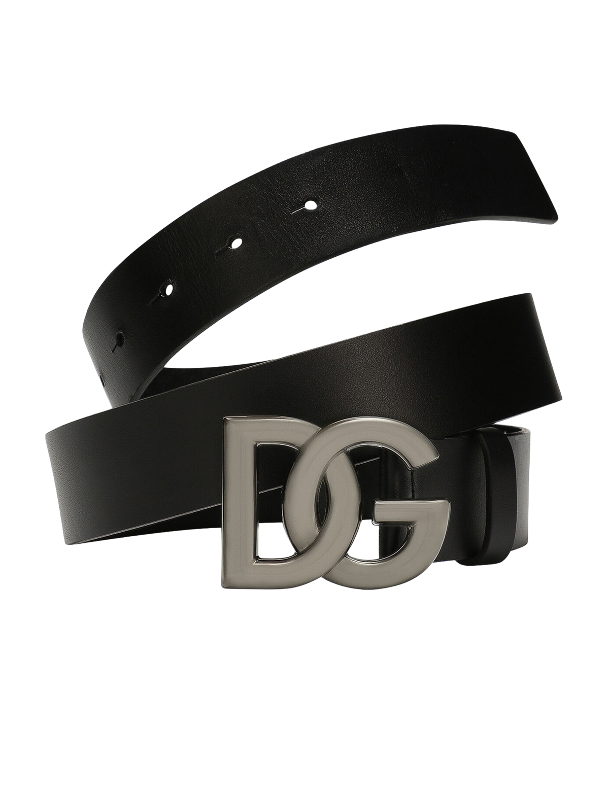 Logo buckle leather belt