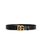 Logo buckle leather belt