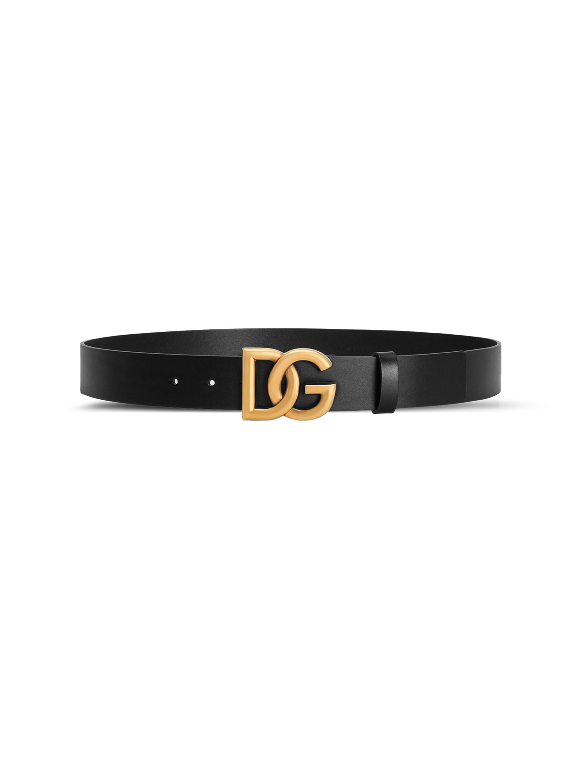 Logo buckle leather belt