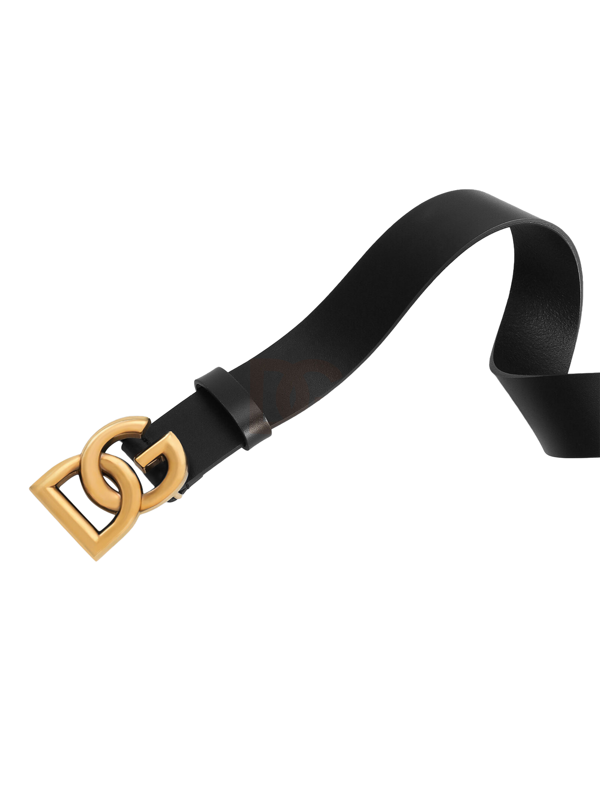 Logo buckle leather belt