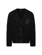 Logo v-neck knitted cardigan