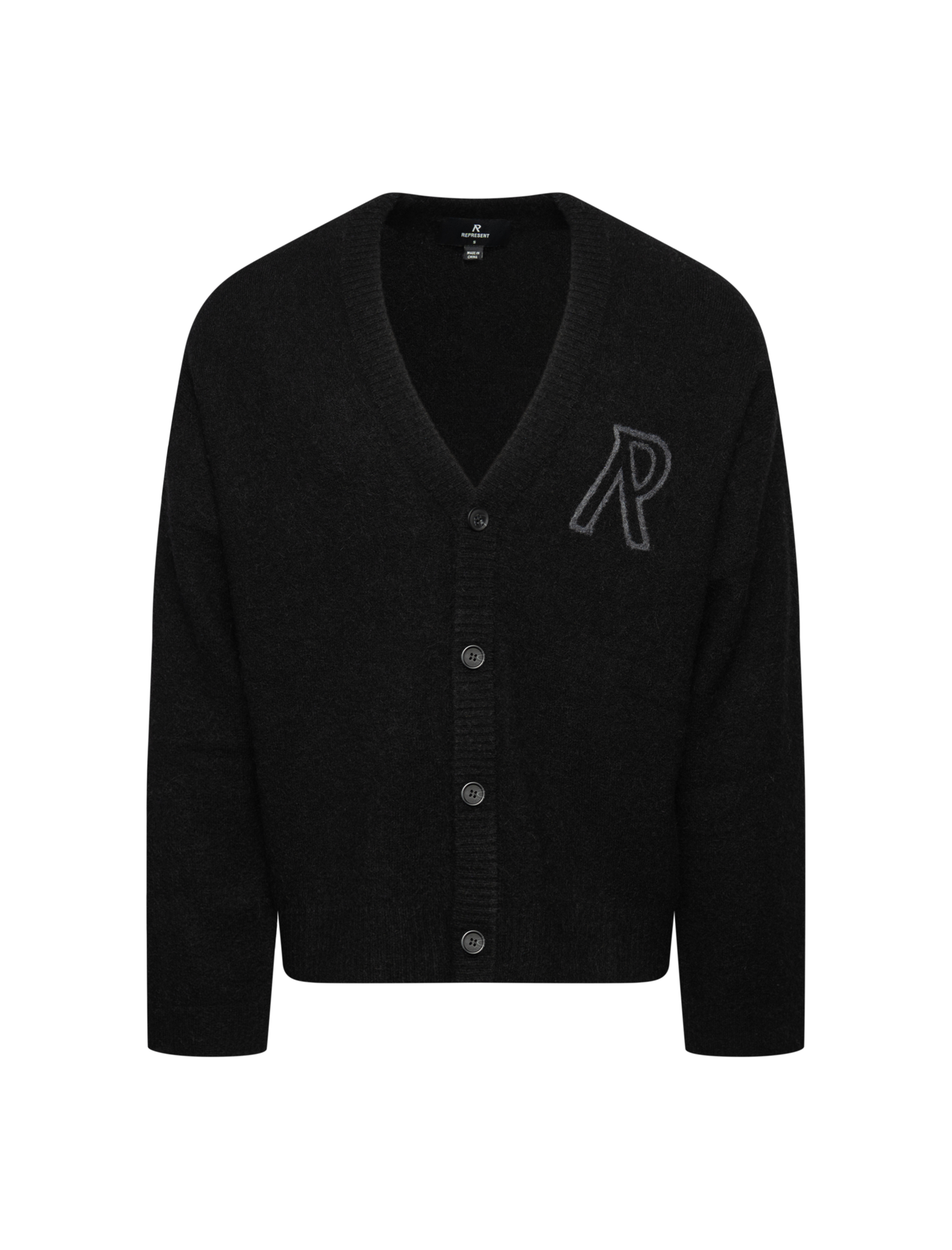 Logo v-neck knitted cardigan