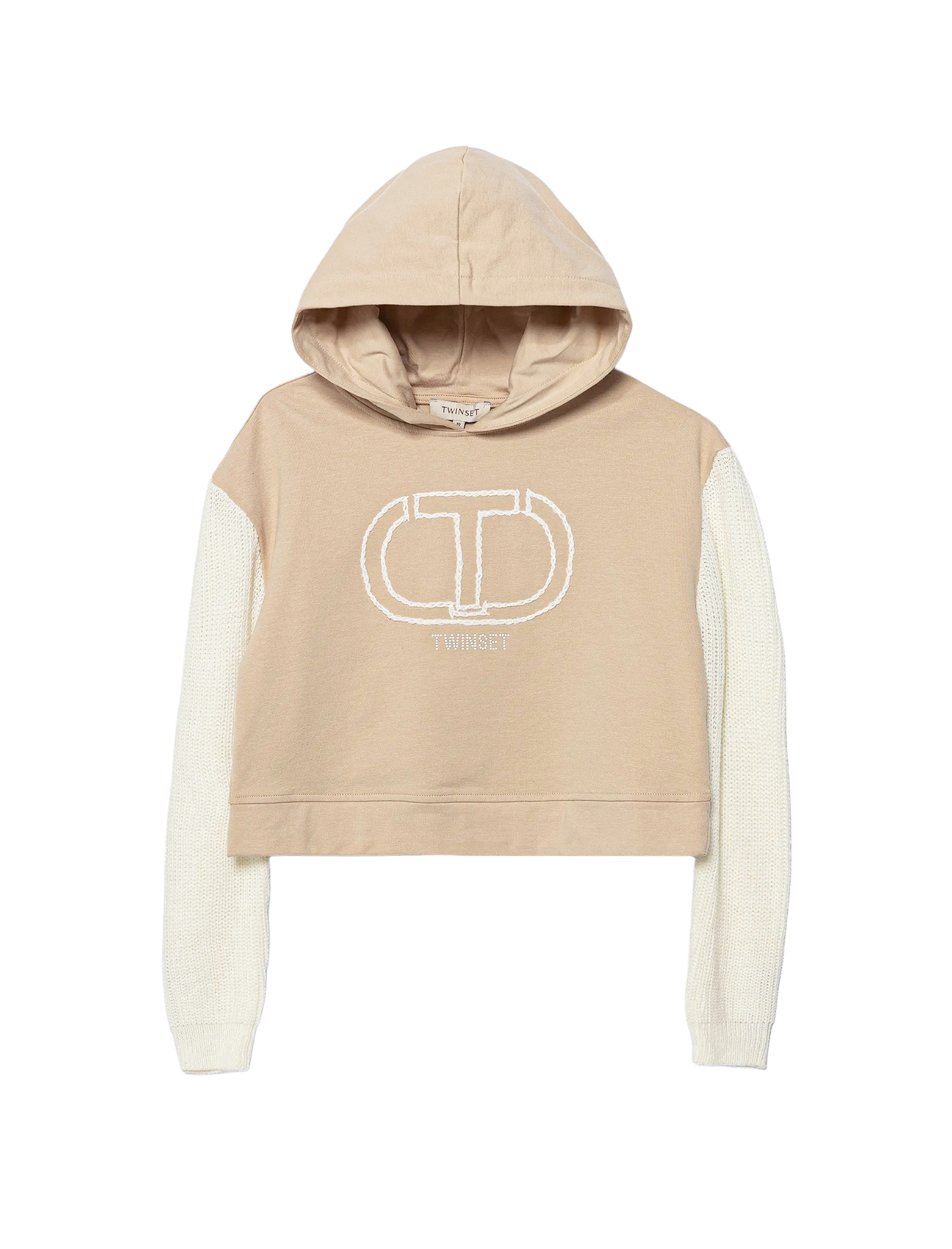 Logo knitted fleece hoodie