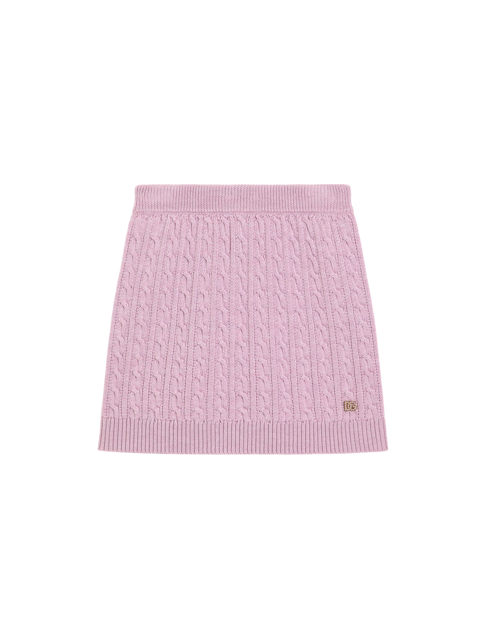 Logo plaque cable-knit skirt