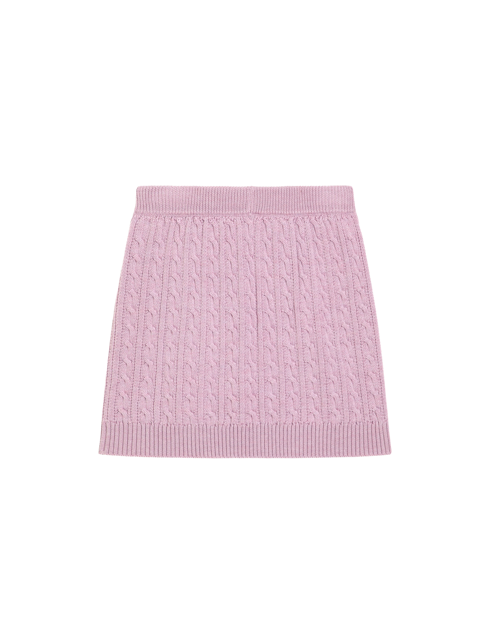 Logo plaque cable-knit skirt