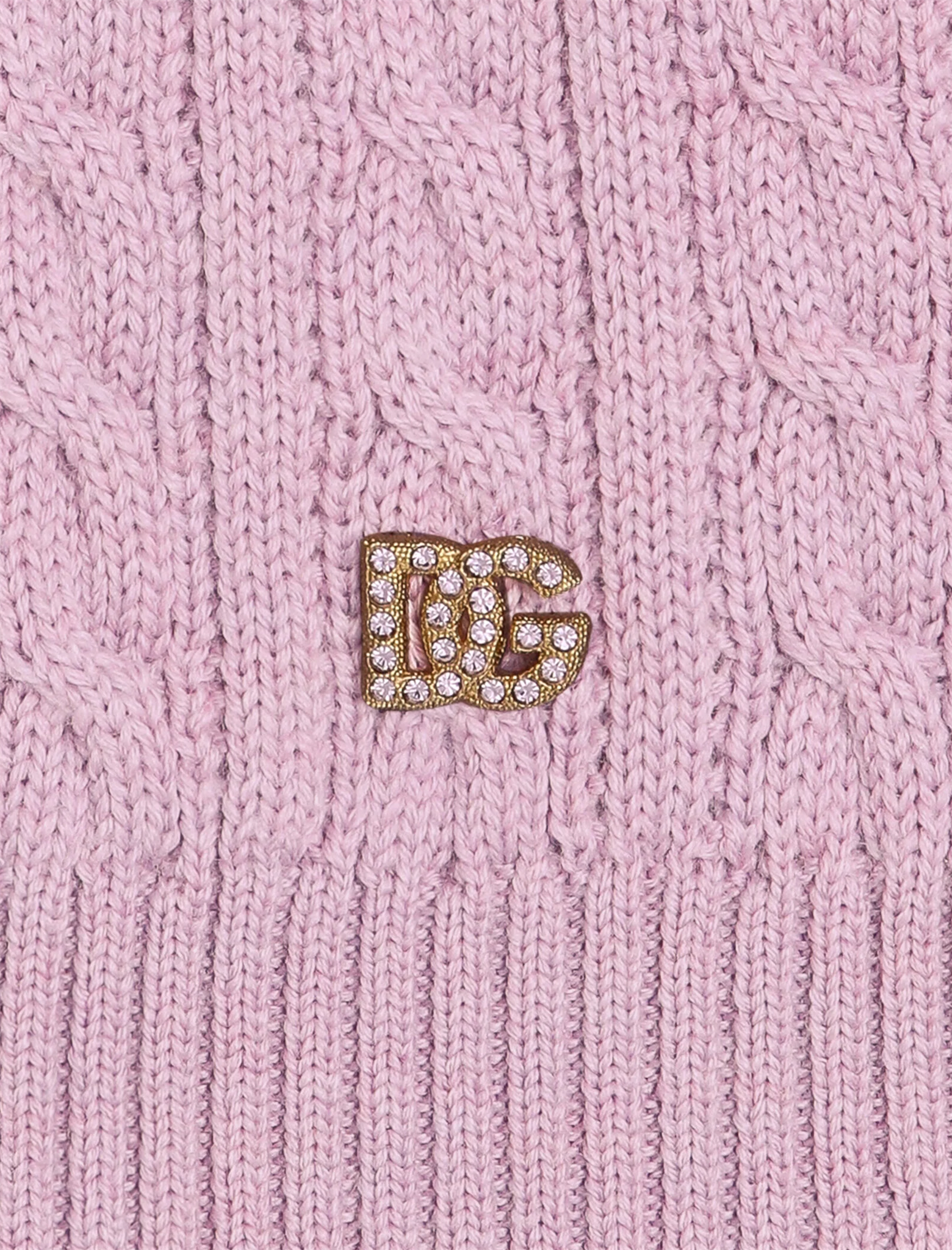 Logo plaque cable-knit skirt