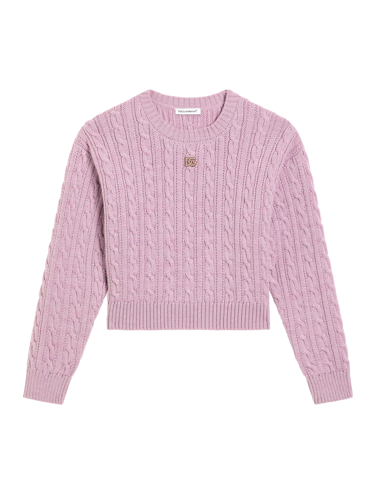 Logo plaque cable knitwear