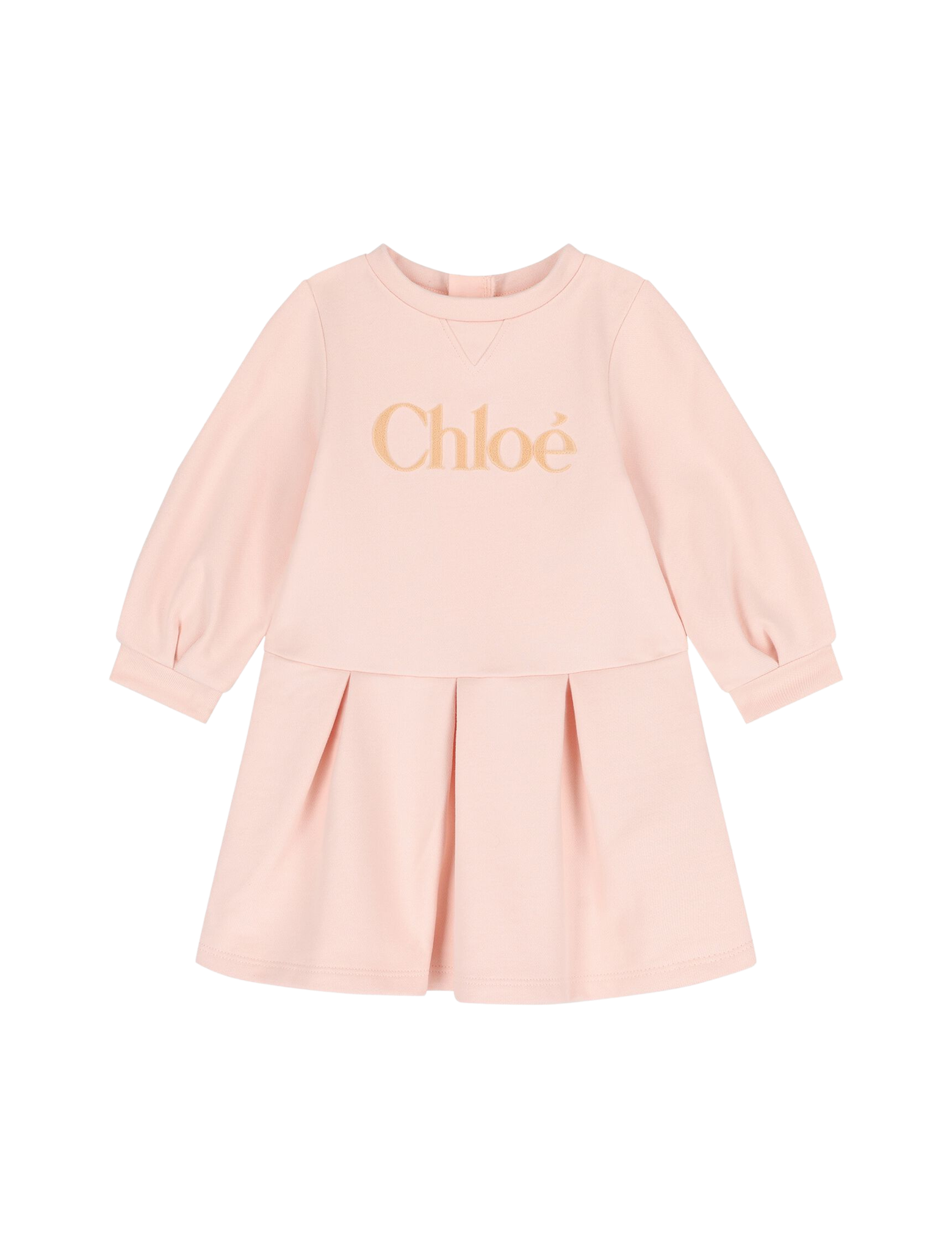 Logo print cotton fleece dress