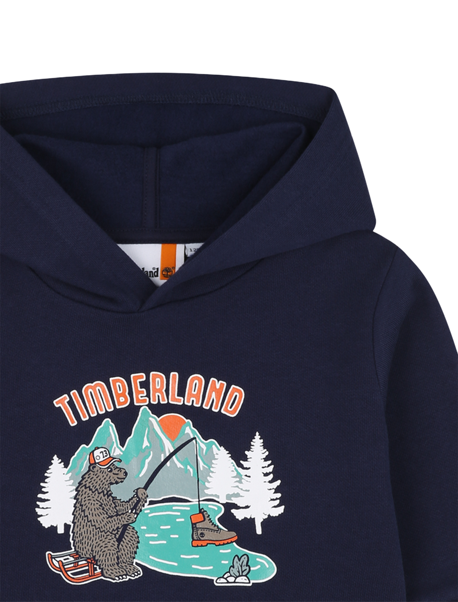 Logo print fleece hoodie