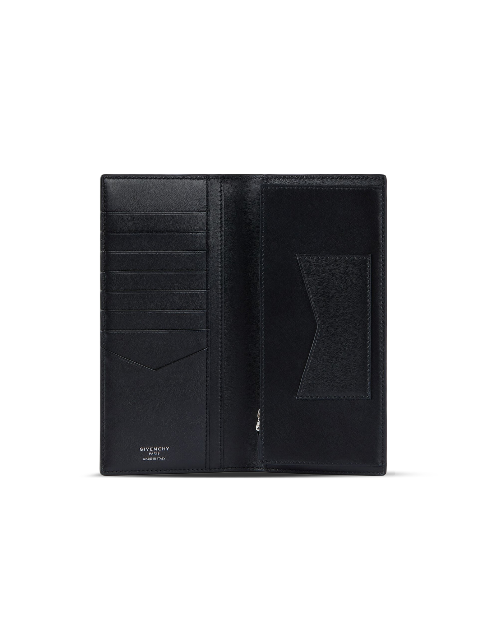 Long leather bi-fold wallet