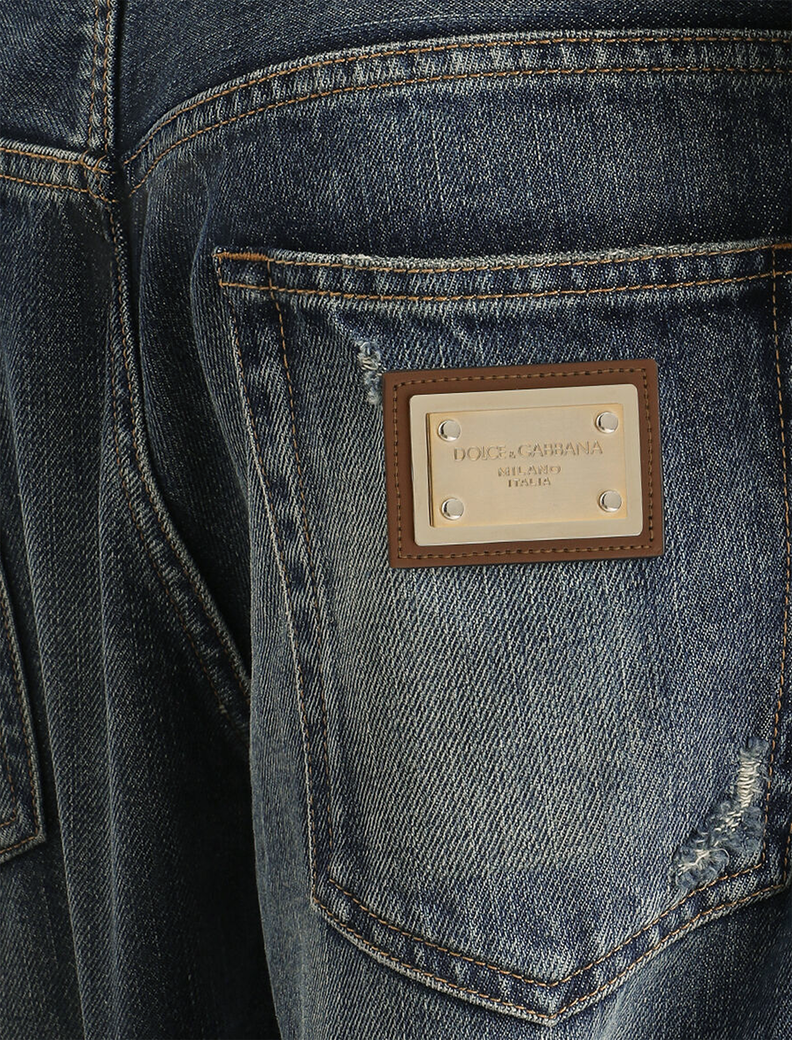 Loose fit plaque jeans