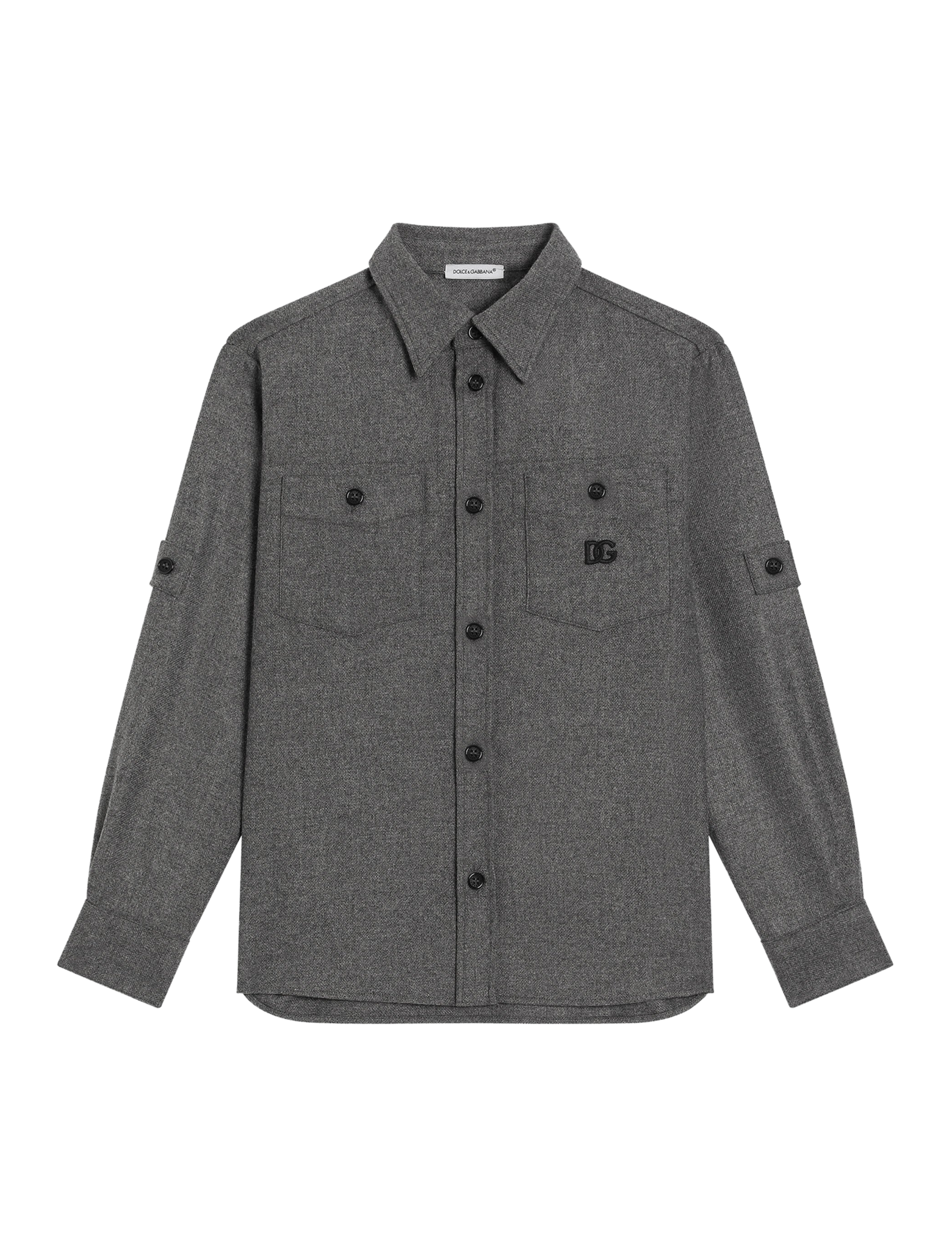 Melange wool mat shirt