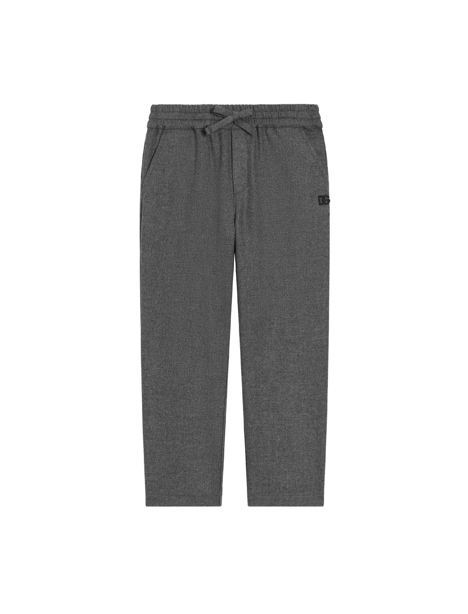 Melange wool mat trousers