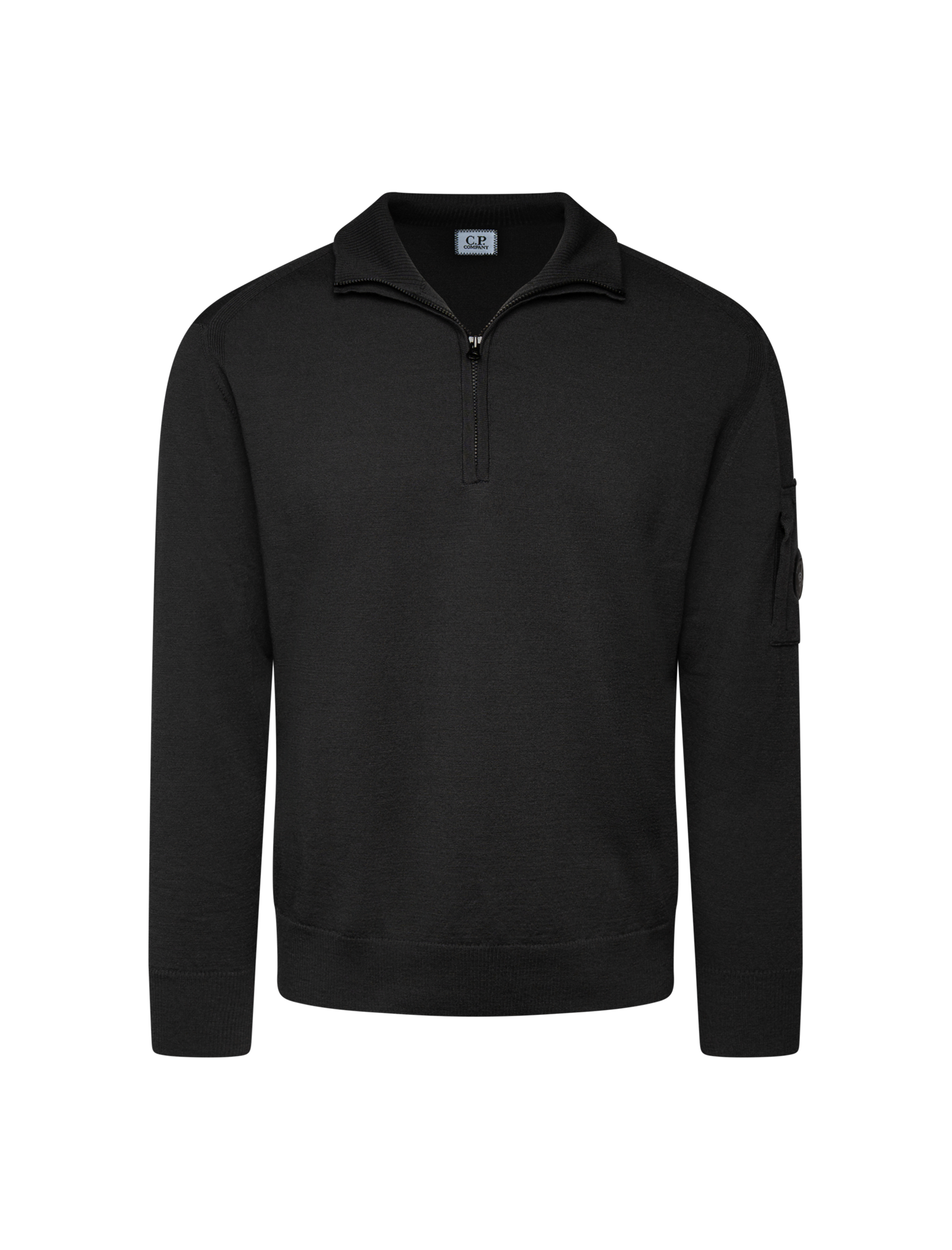 Merino wool half zip knitwear