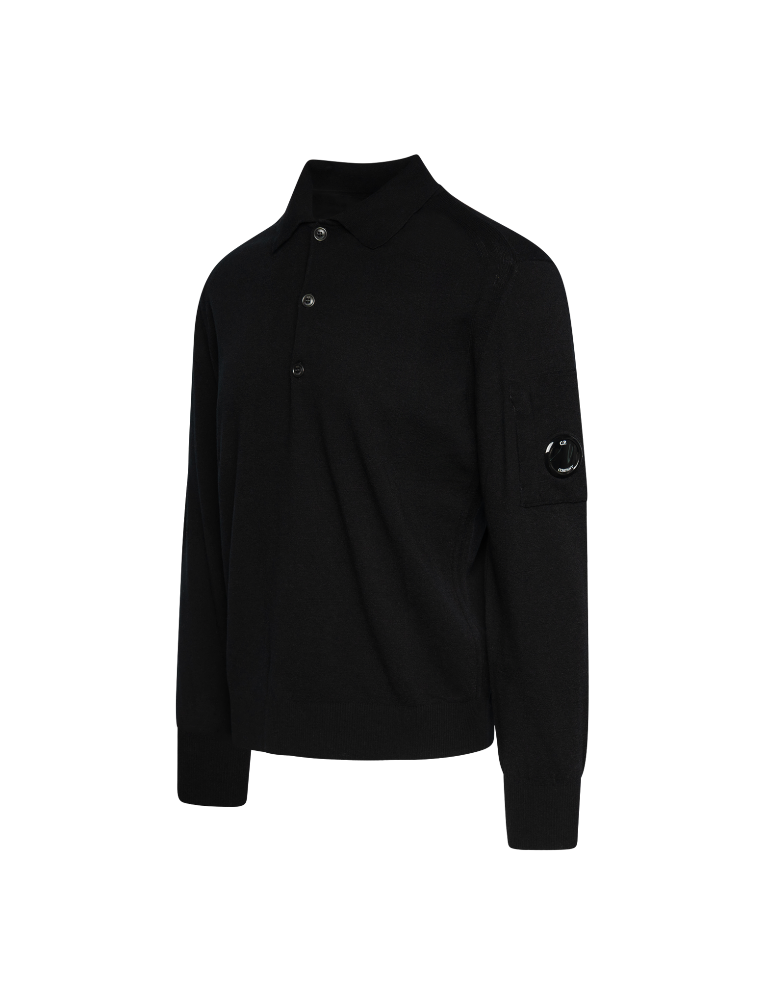 Merino wool knitted polo shirt