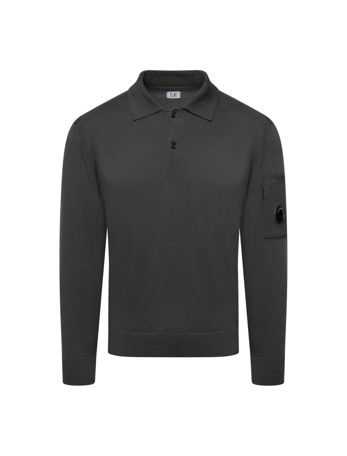 Merino wool polo collar