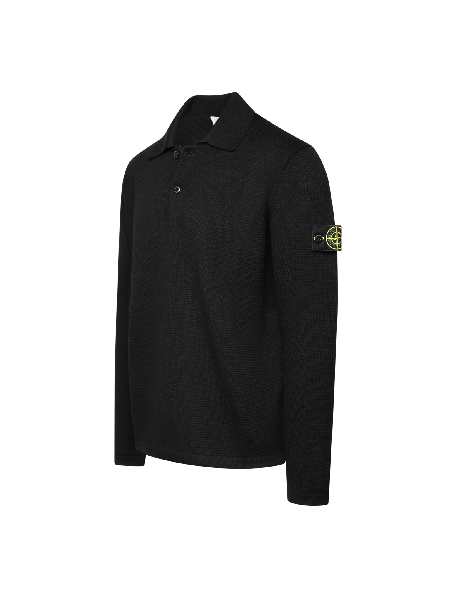 Micro stitch knit polo shirt