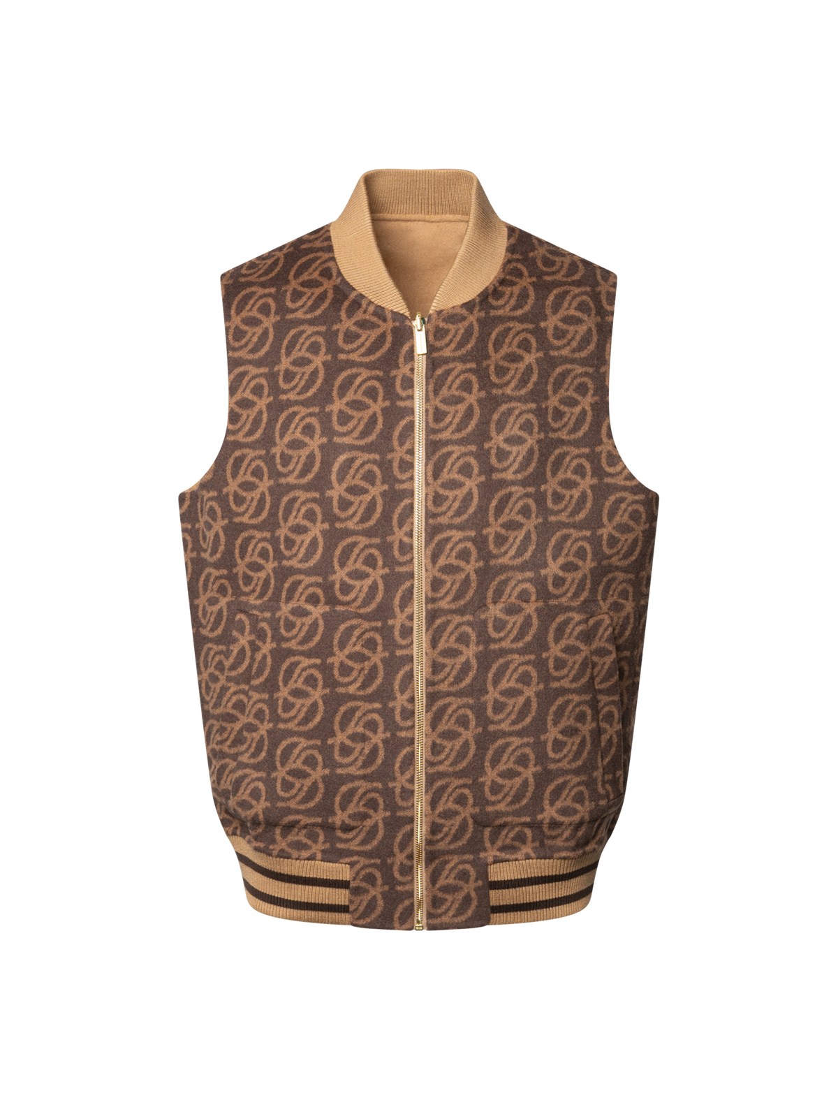 Monogram zipped bodywarmer