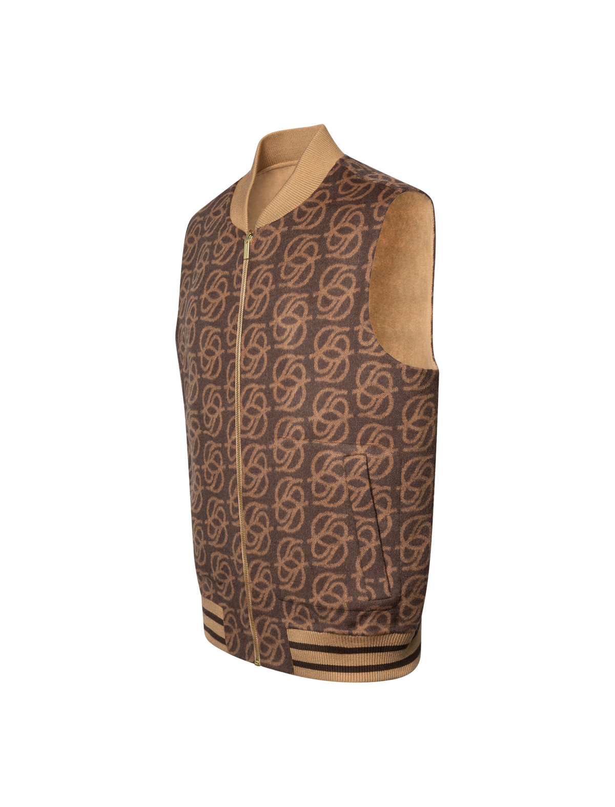 Monogram zipped bodywarmer