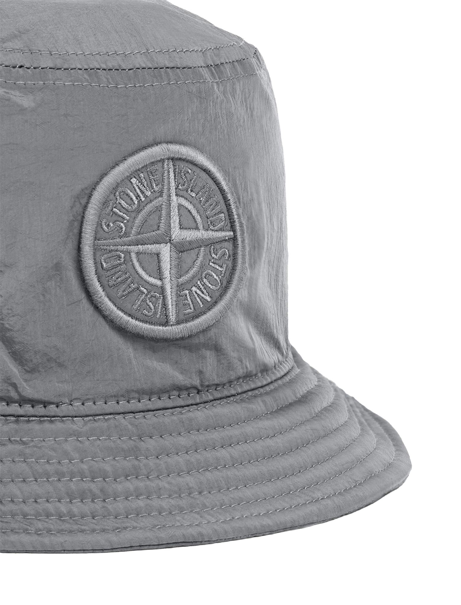 Nylon metal logo bucket hat