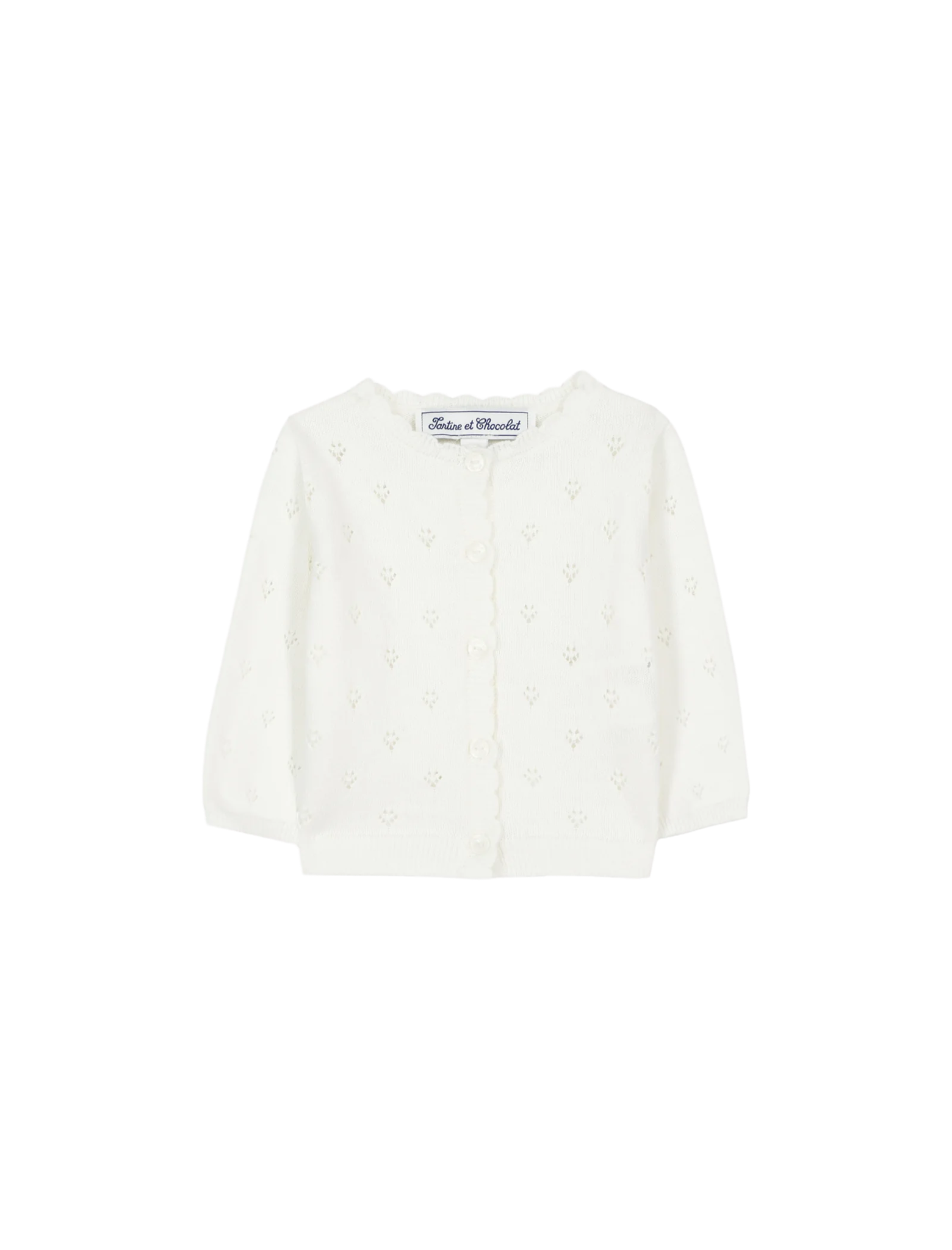 Openwork cotton cardigan vest