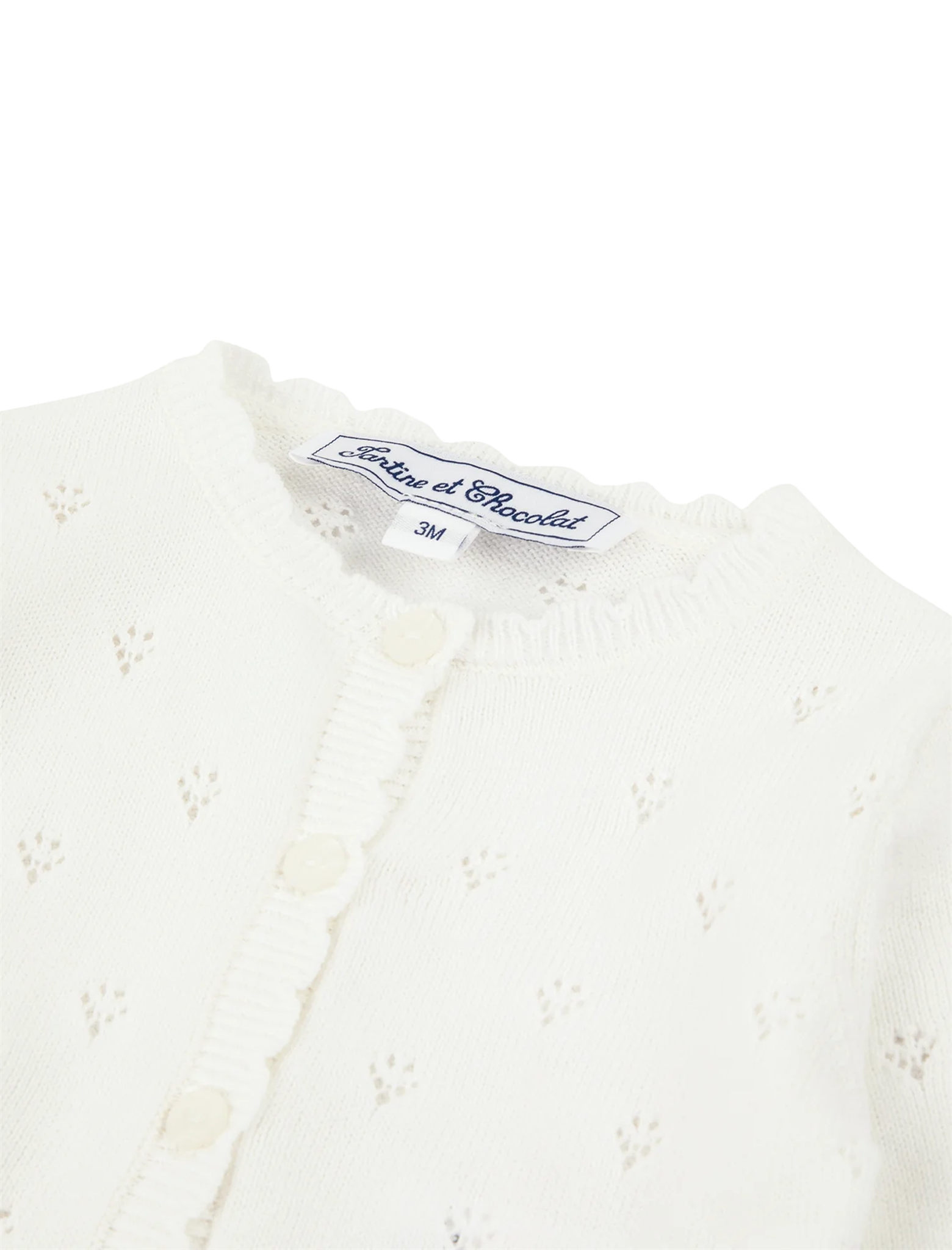 Openwork cotton cardigan vest