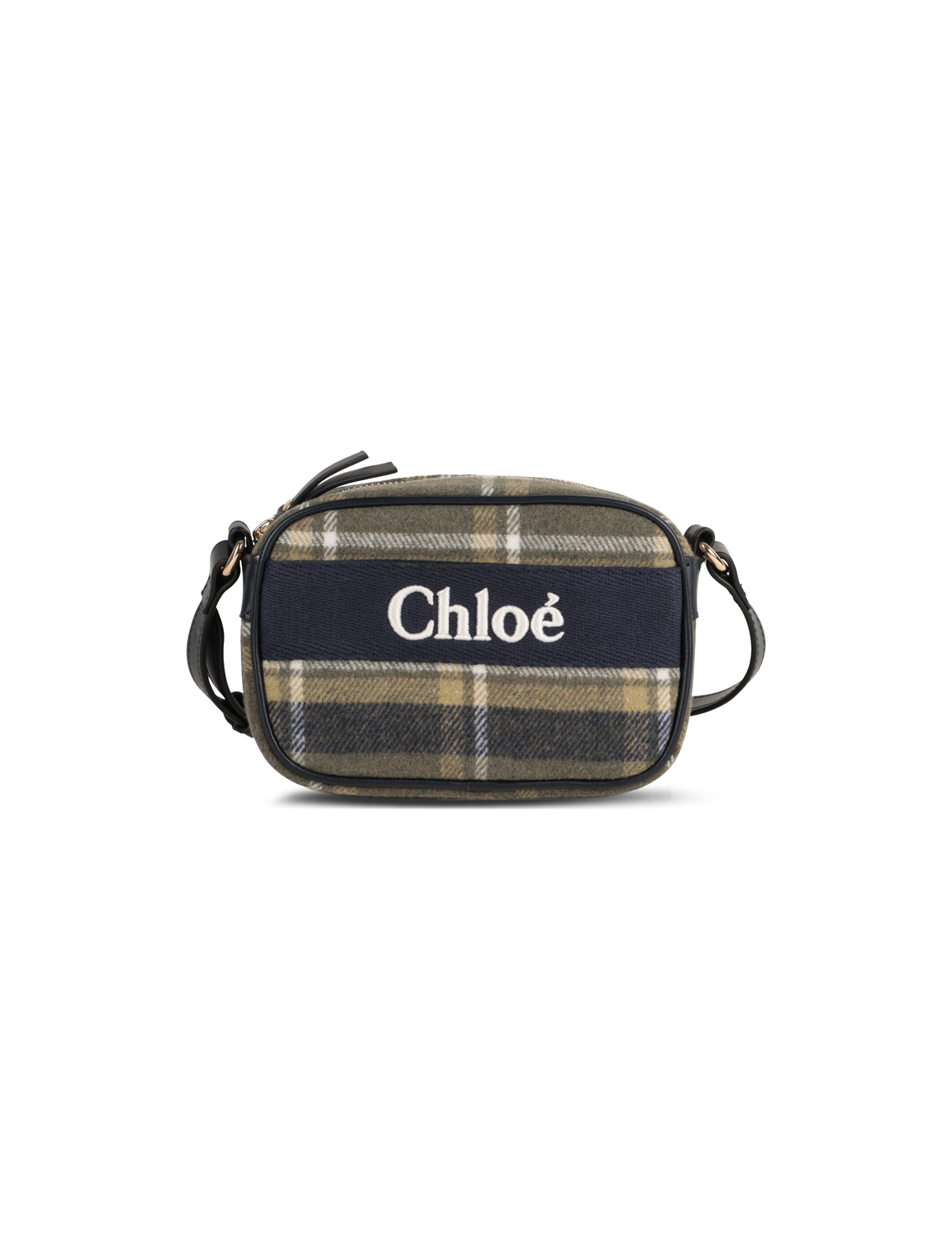 Plaid logo crossbody bag