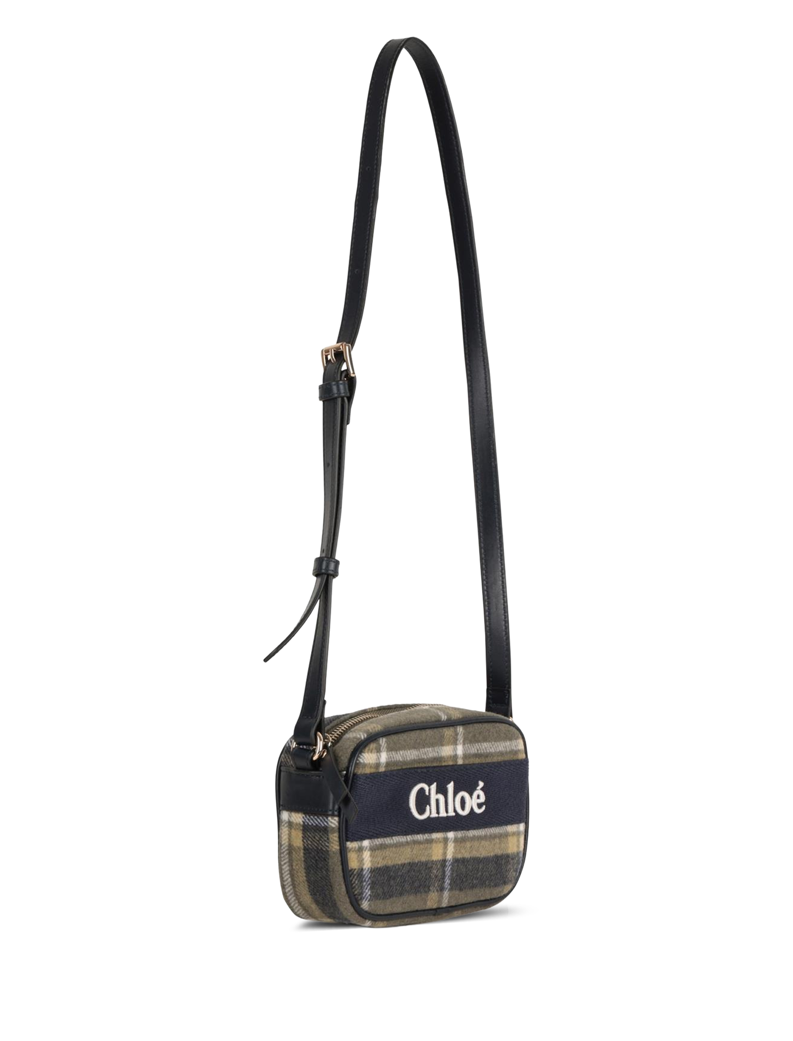 Plaid logo crossbody bag