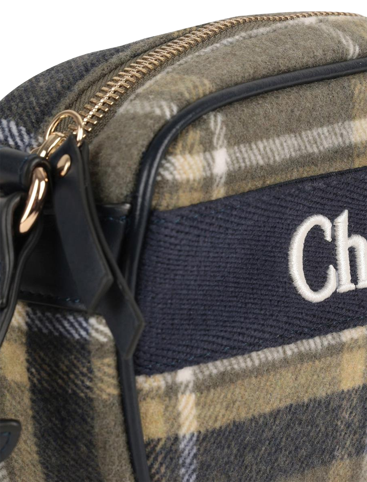 Plaid logo crossbody bag