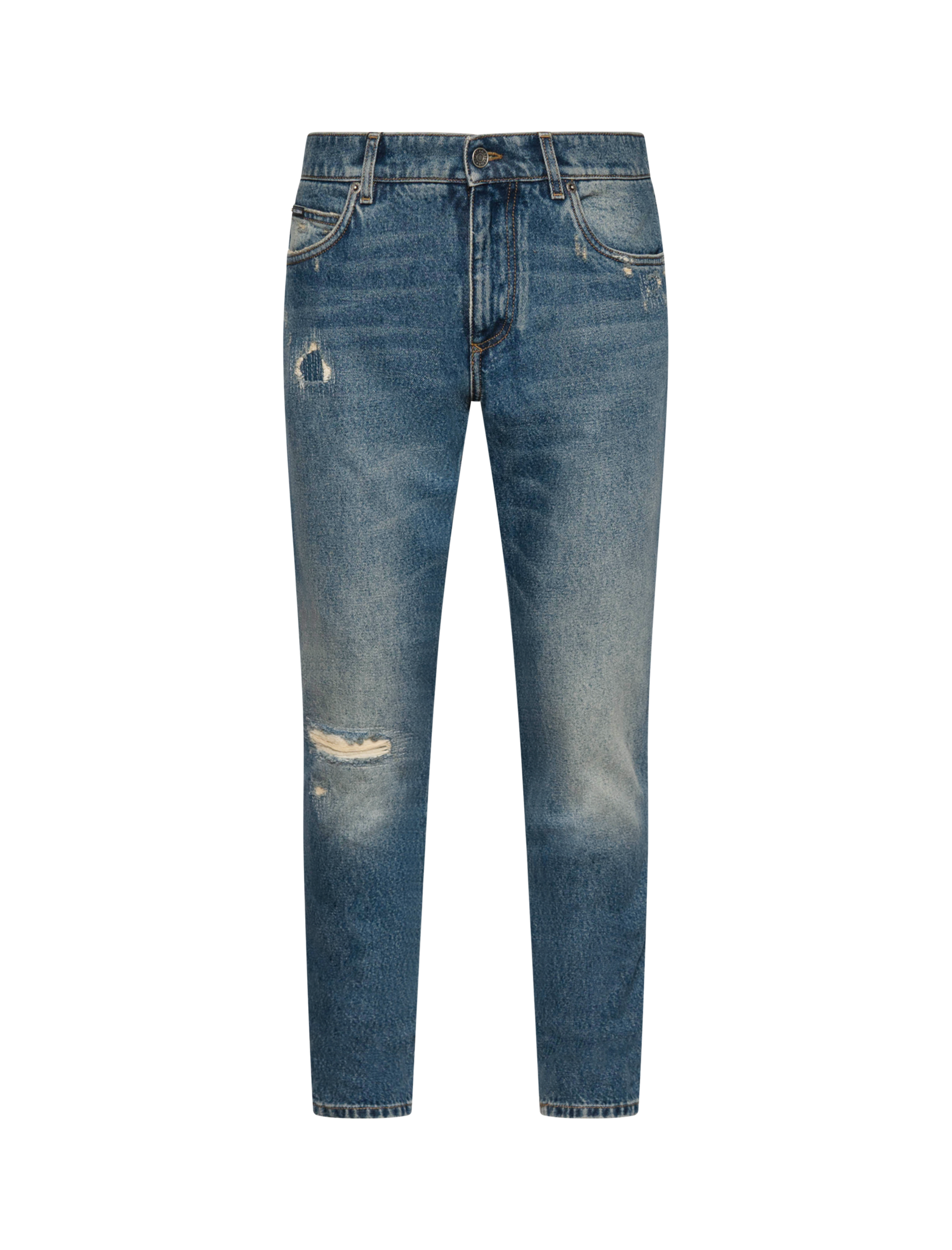 Regular fit cotton jeans