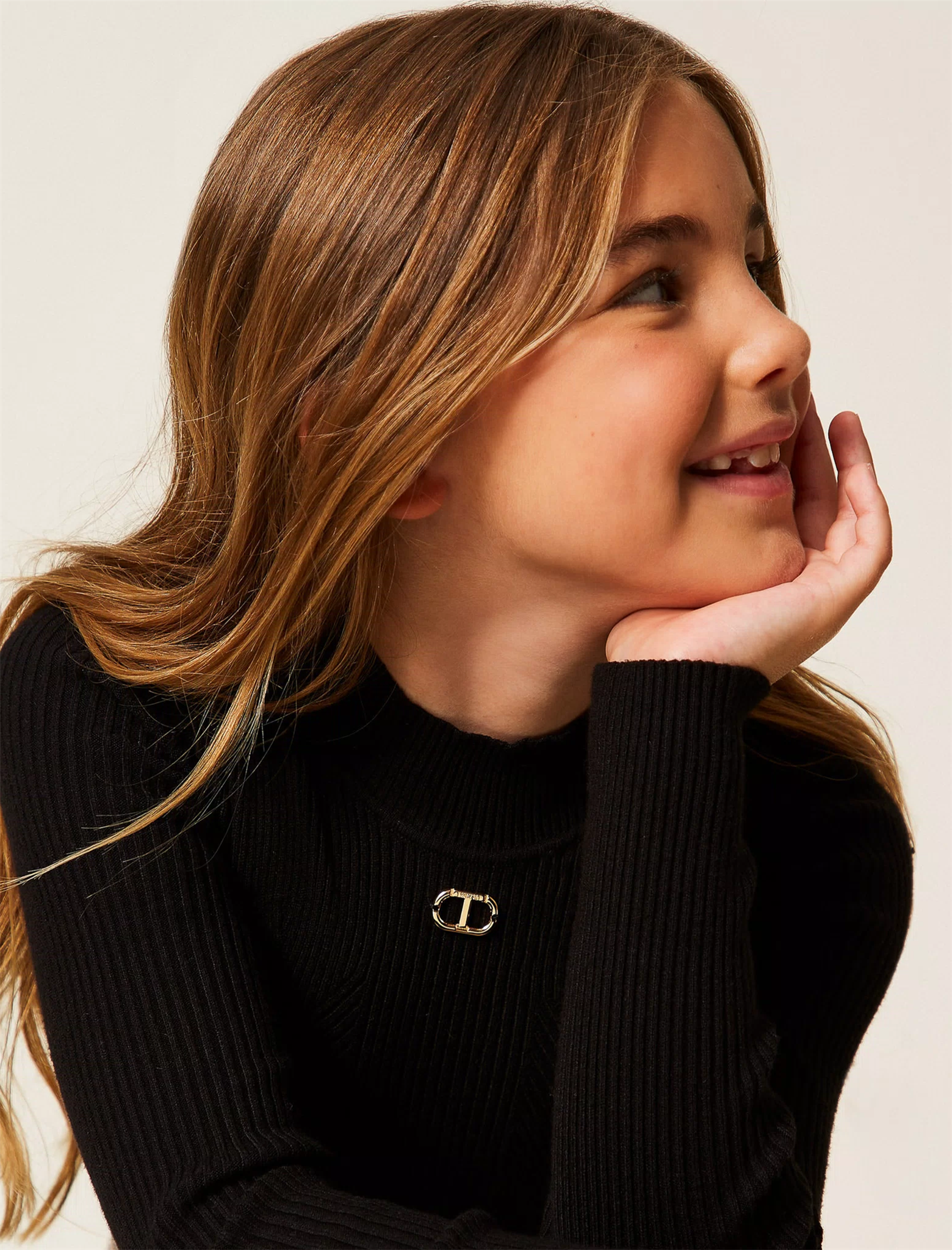 Rib knitted turtleneck jumper