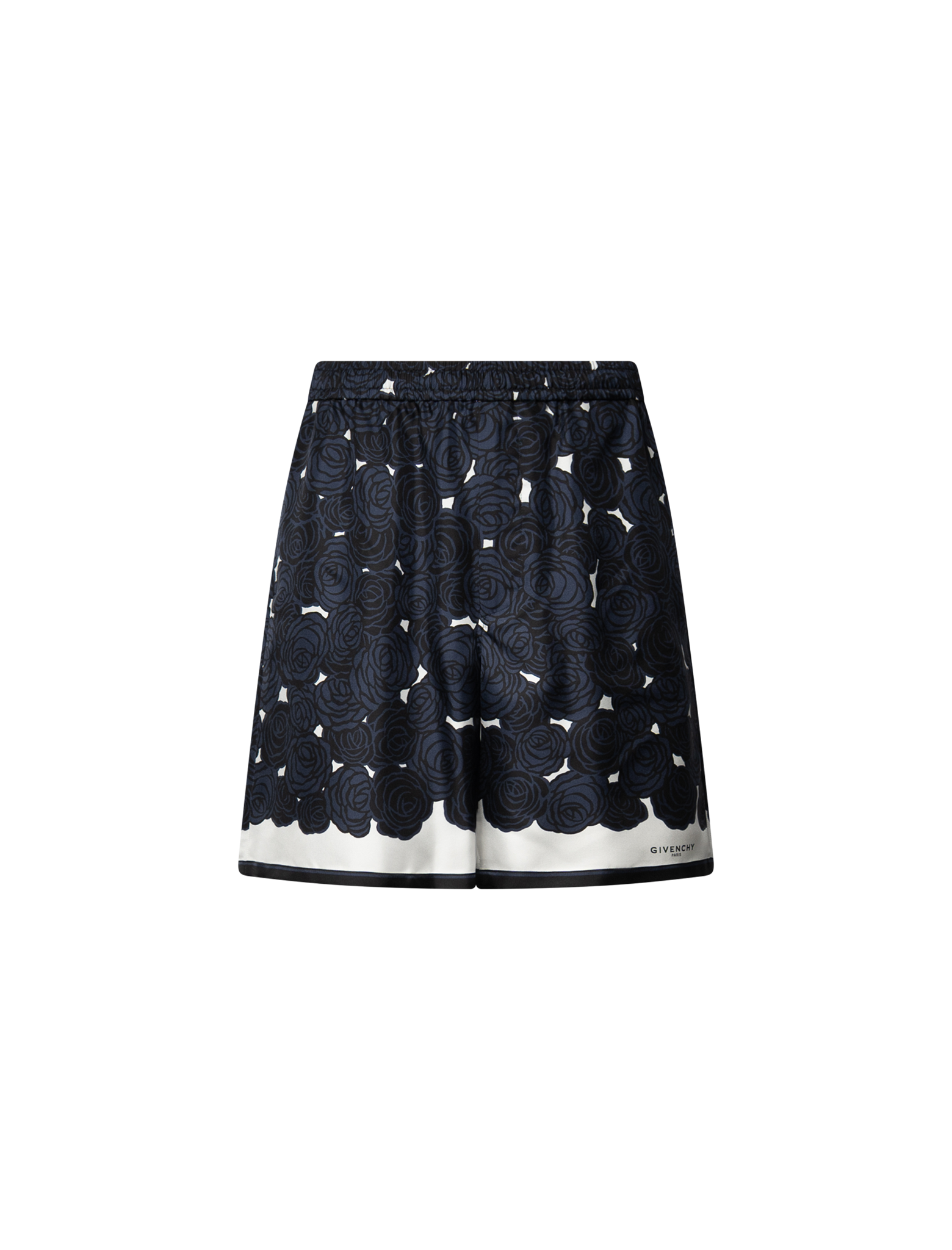 Silk printed bermuda shorts