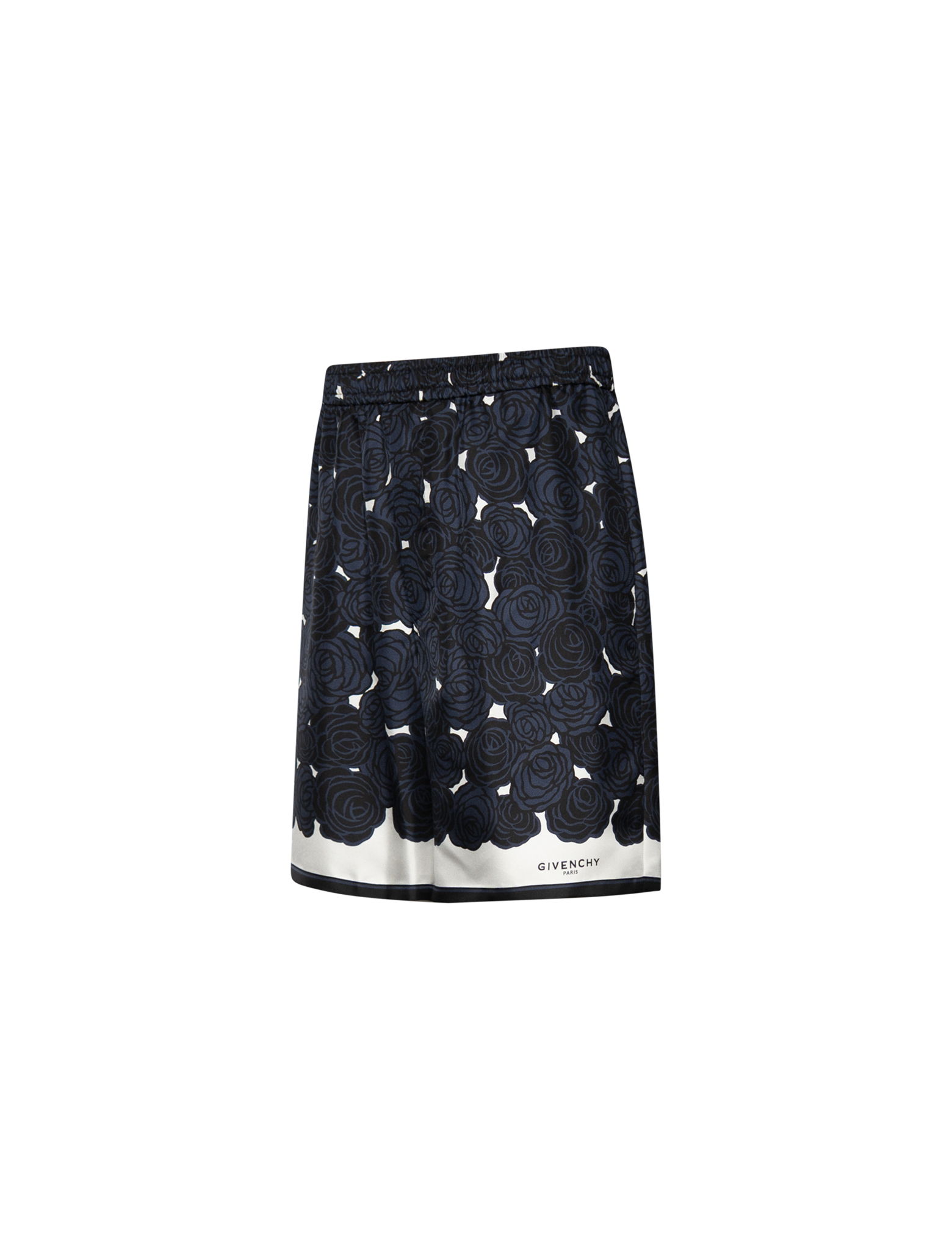 Silk printed bermuda shorts