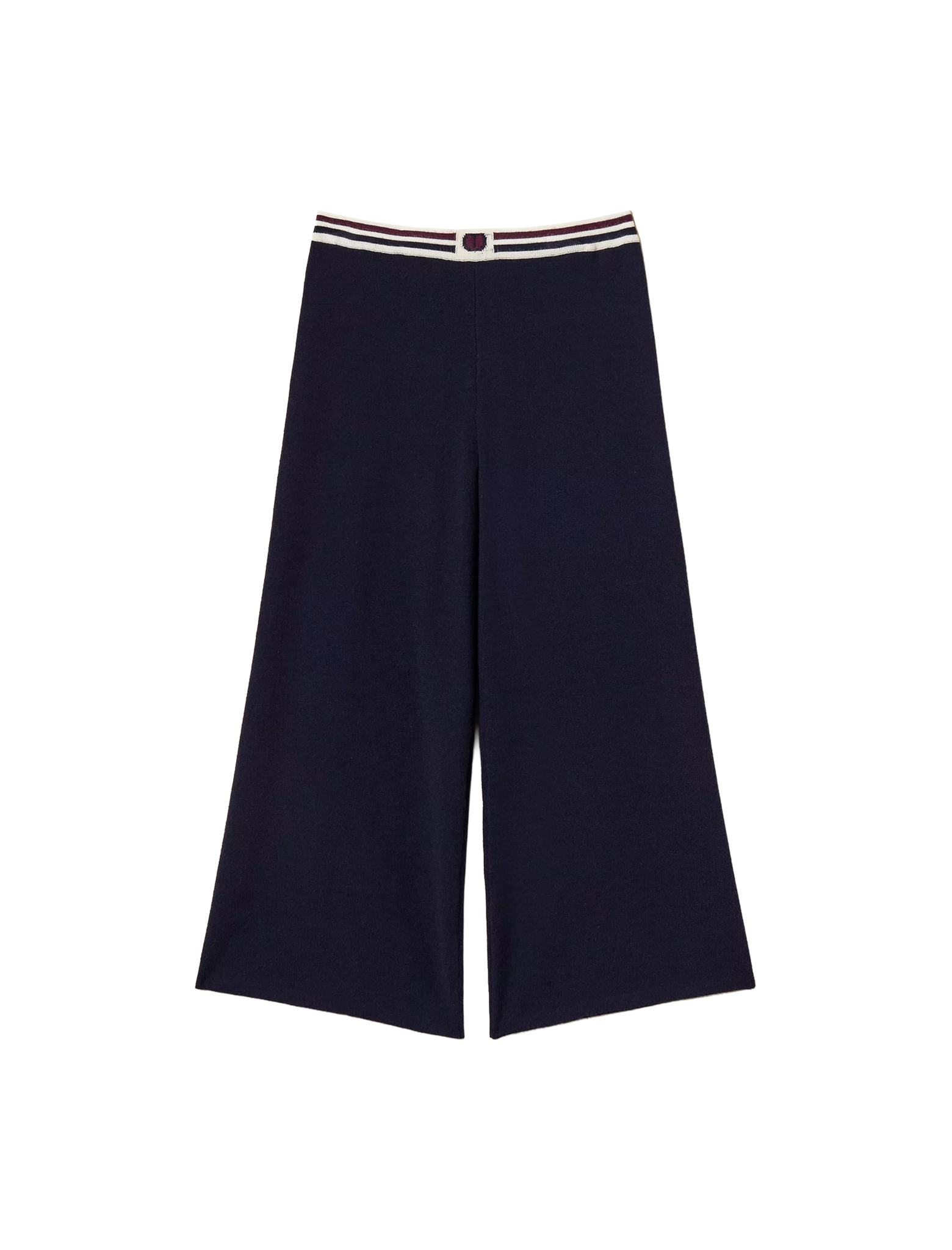 Stripe knitted flared trousers