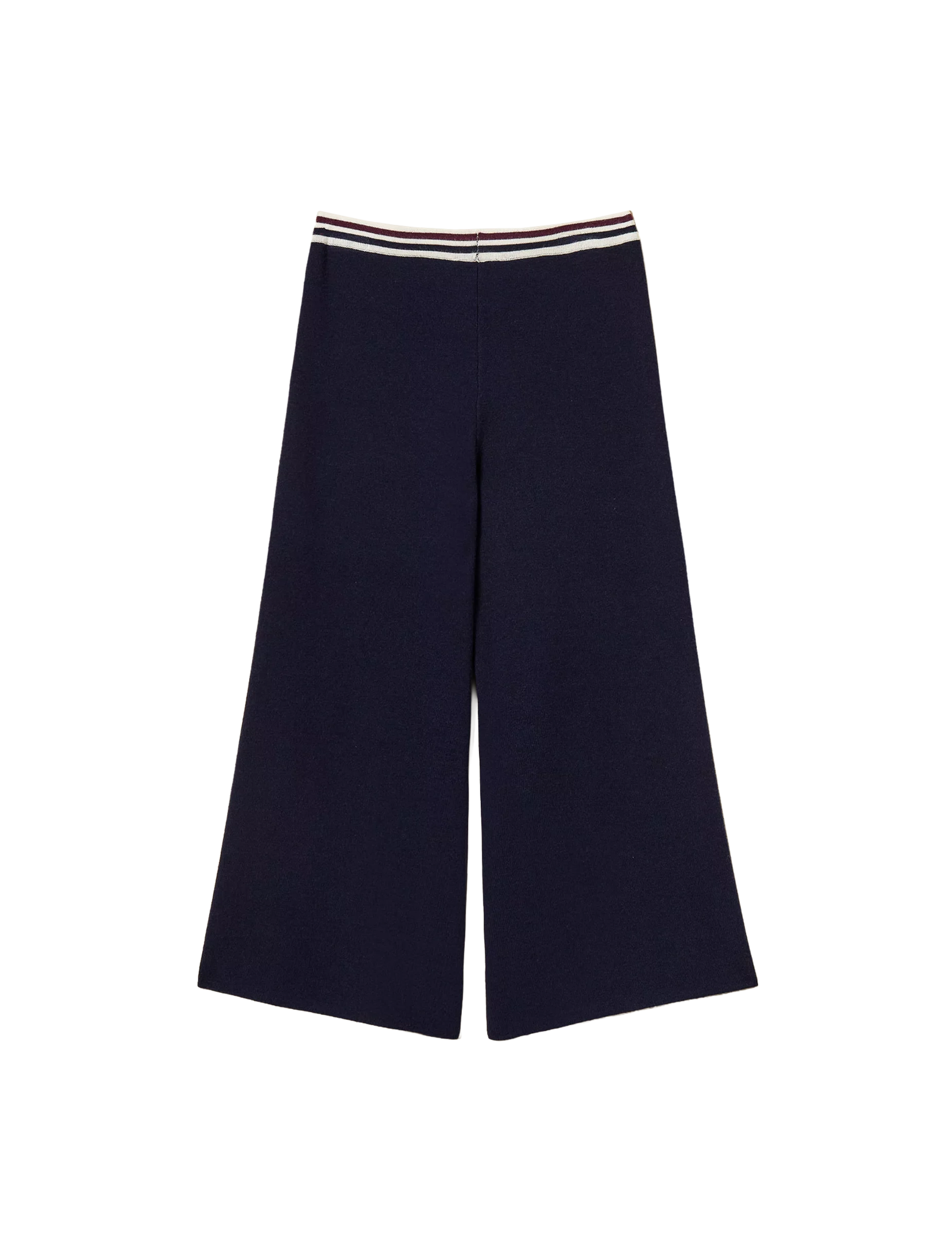 Stripe knitted flared trousers