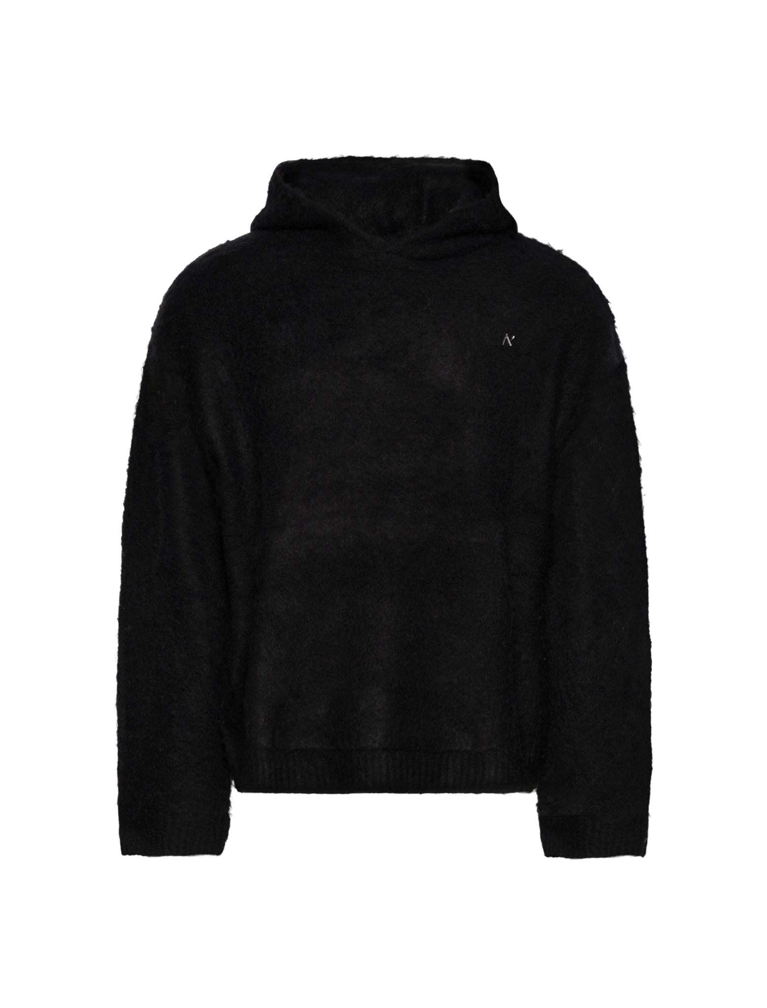 Textured Borg knitted hoodie