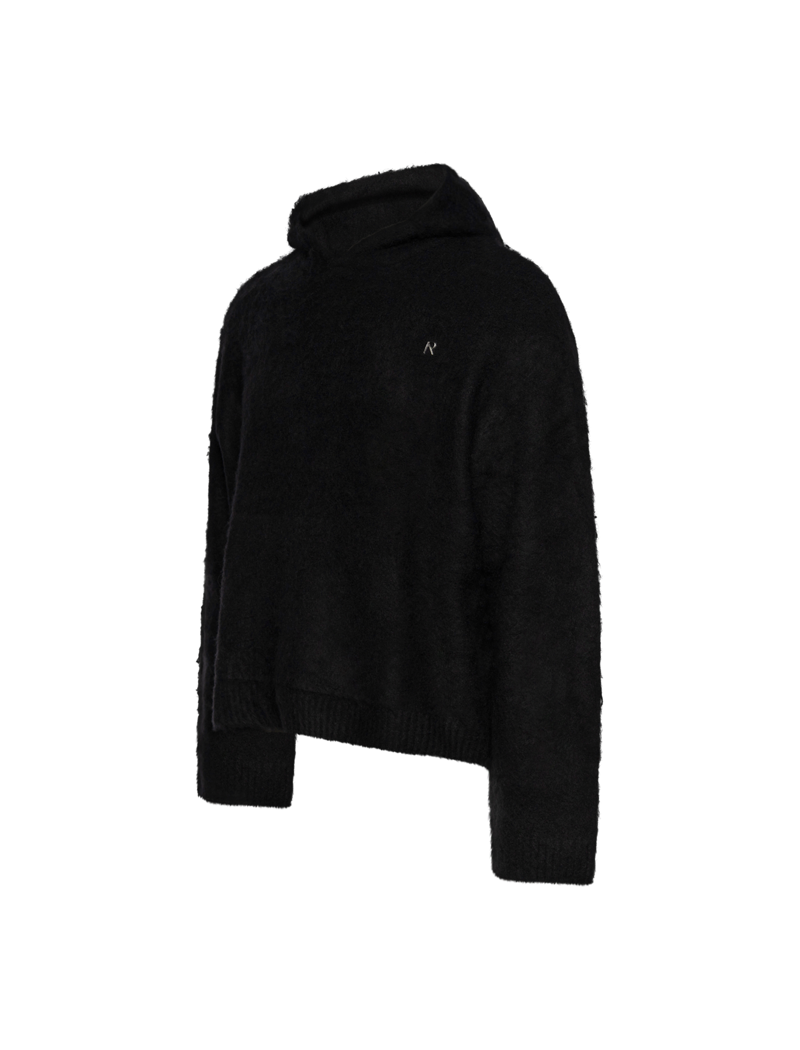 Textured Borg knitted hoodie