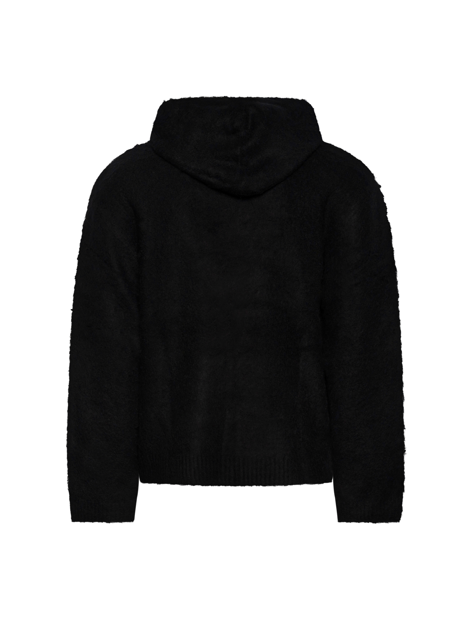 Textured Borg knitted hoodie
