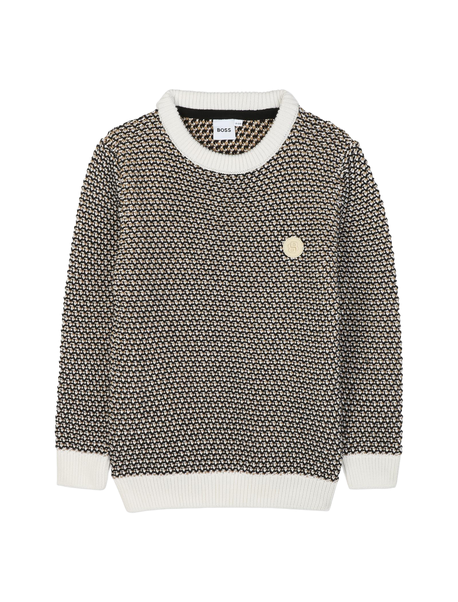 Three coloured knitted jumper