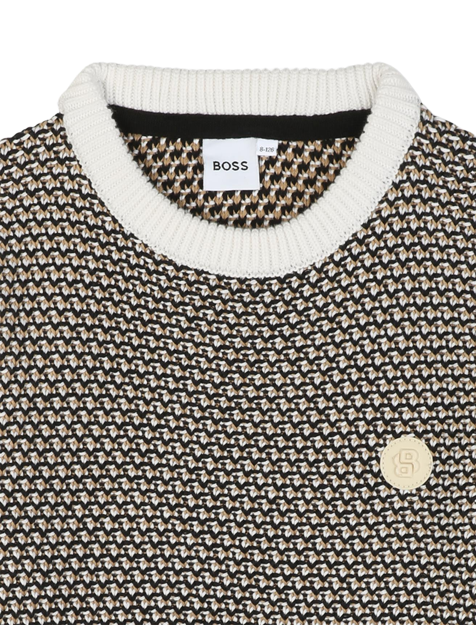 Three coloured knitted jumper