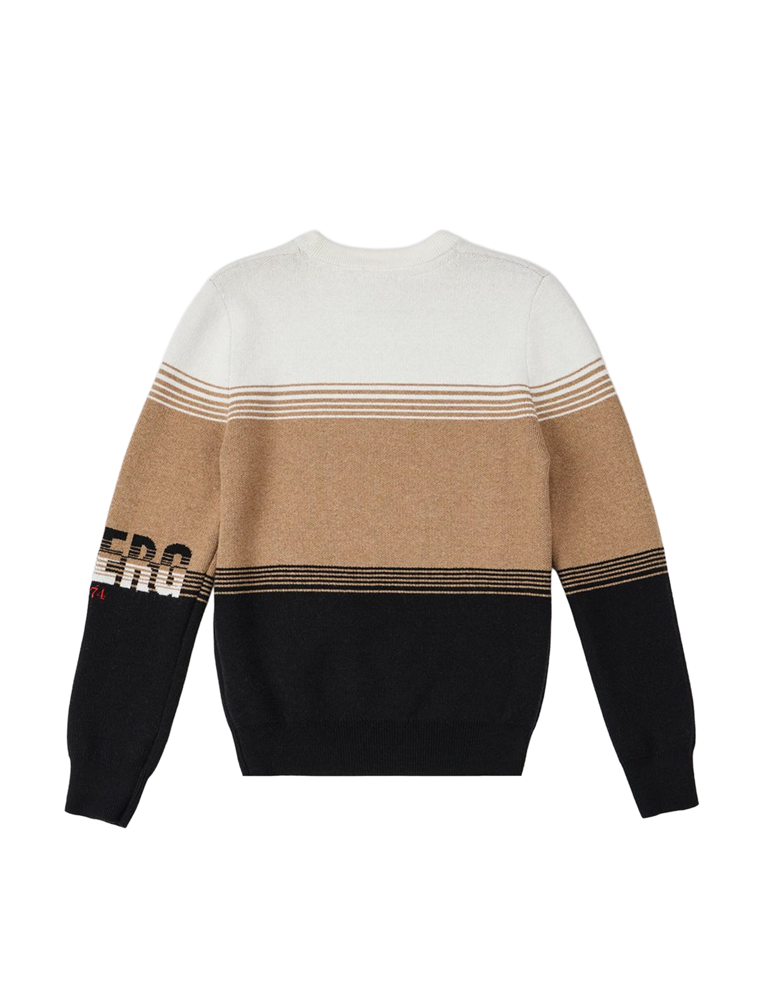 Three tone knitted logo jumper