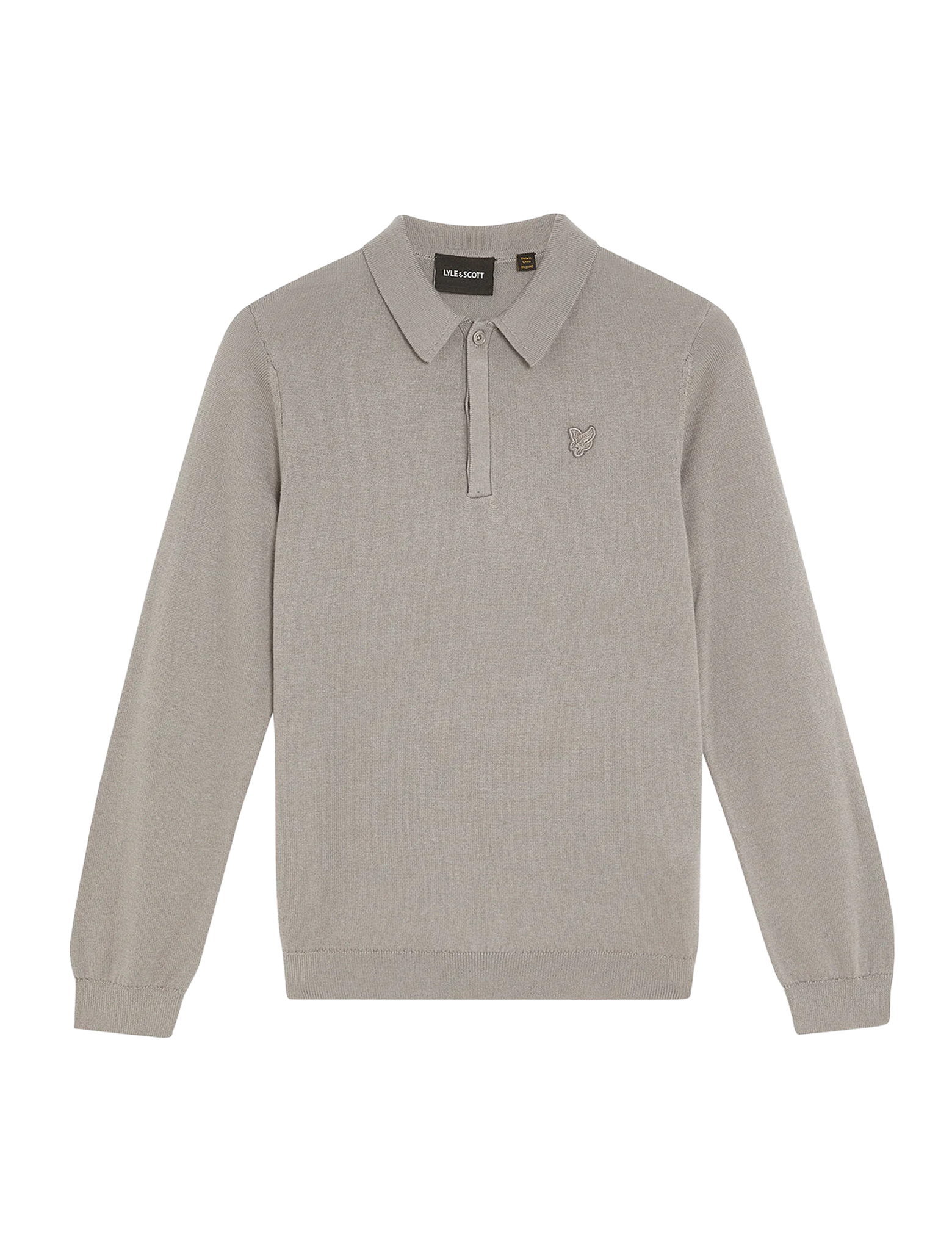 Tonal eagle knitted polo shirt