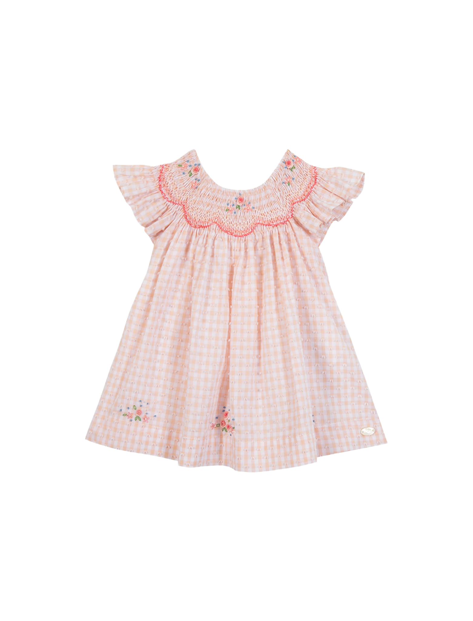 Two-tone gingham pattern dress
