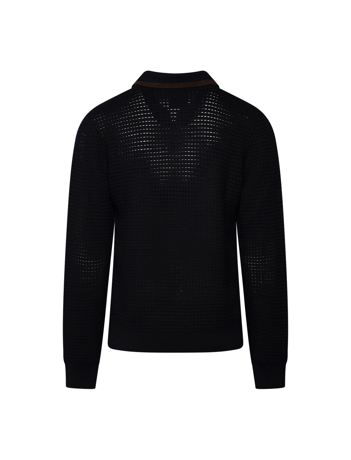 Waffle longsleeve polo shirt