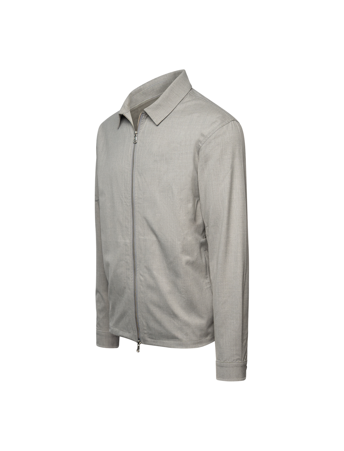 Wool stretch zipped overshirt